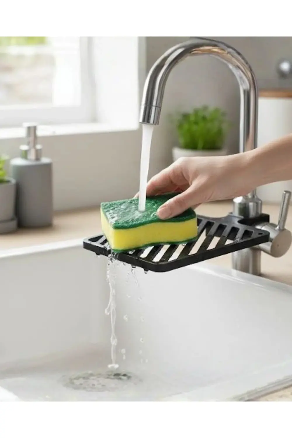 BFS Musluğa Monte Süngerlik Damlama Özellikli Mutfak Organizatörü