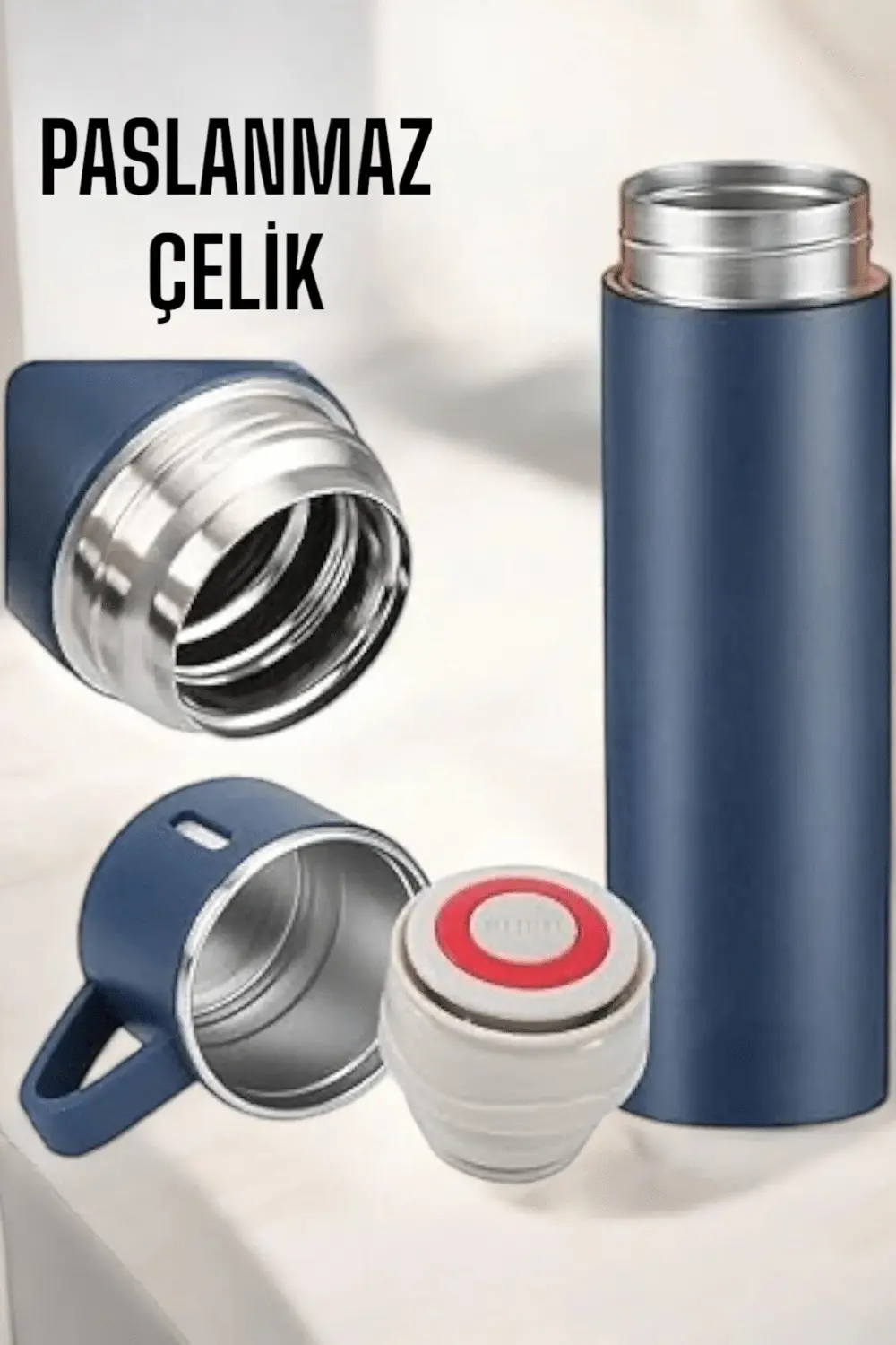 BFS Paslanmaz Çelik 3’lü Termos Seti Vakumlu ve 8 Saat Isı Koruma