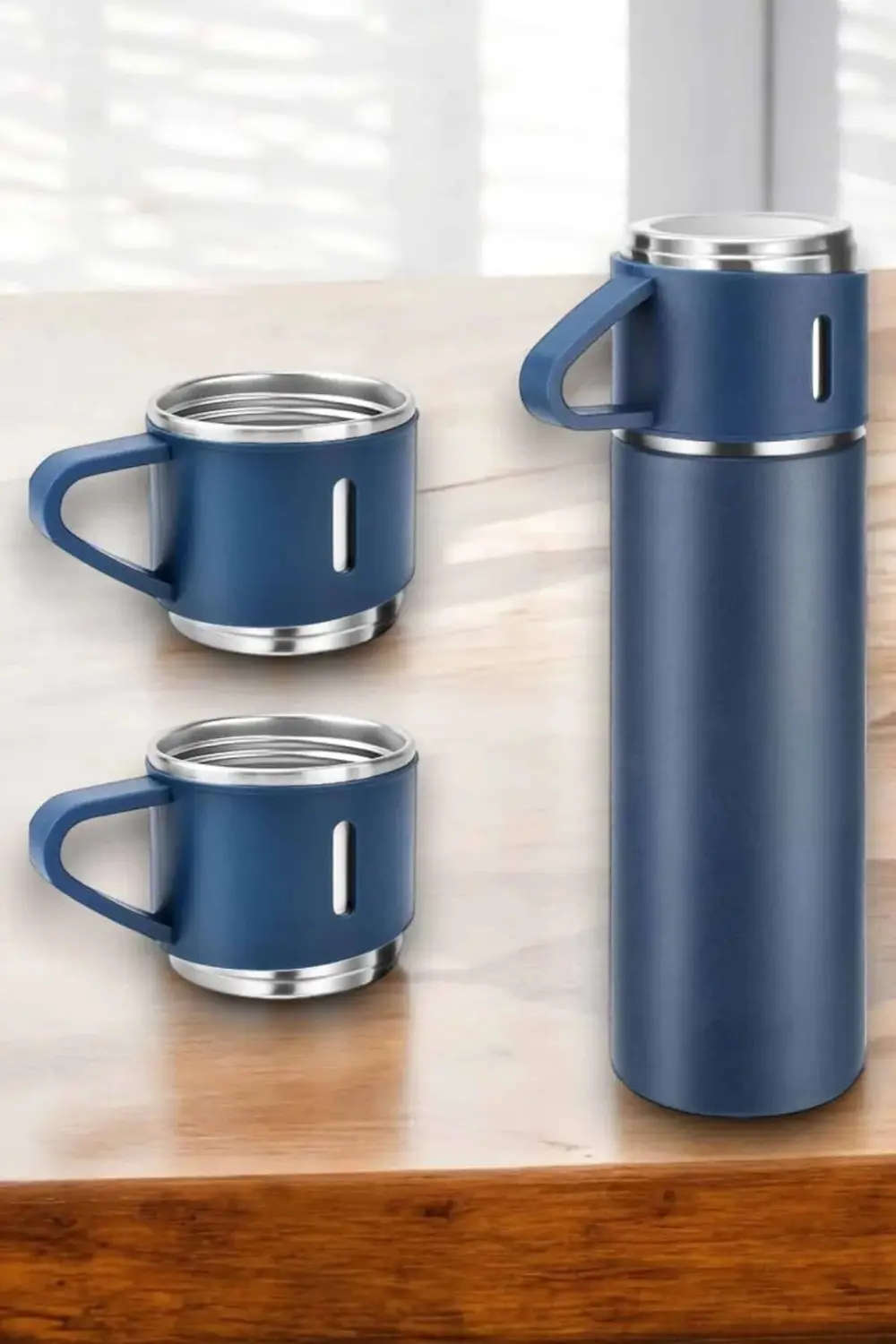 BFS Paslanmaz Çelik 3’lü Termos Seti Vakumlu ve 8 Saat Isı Koruma