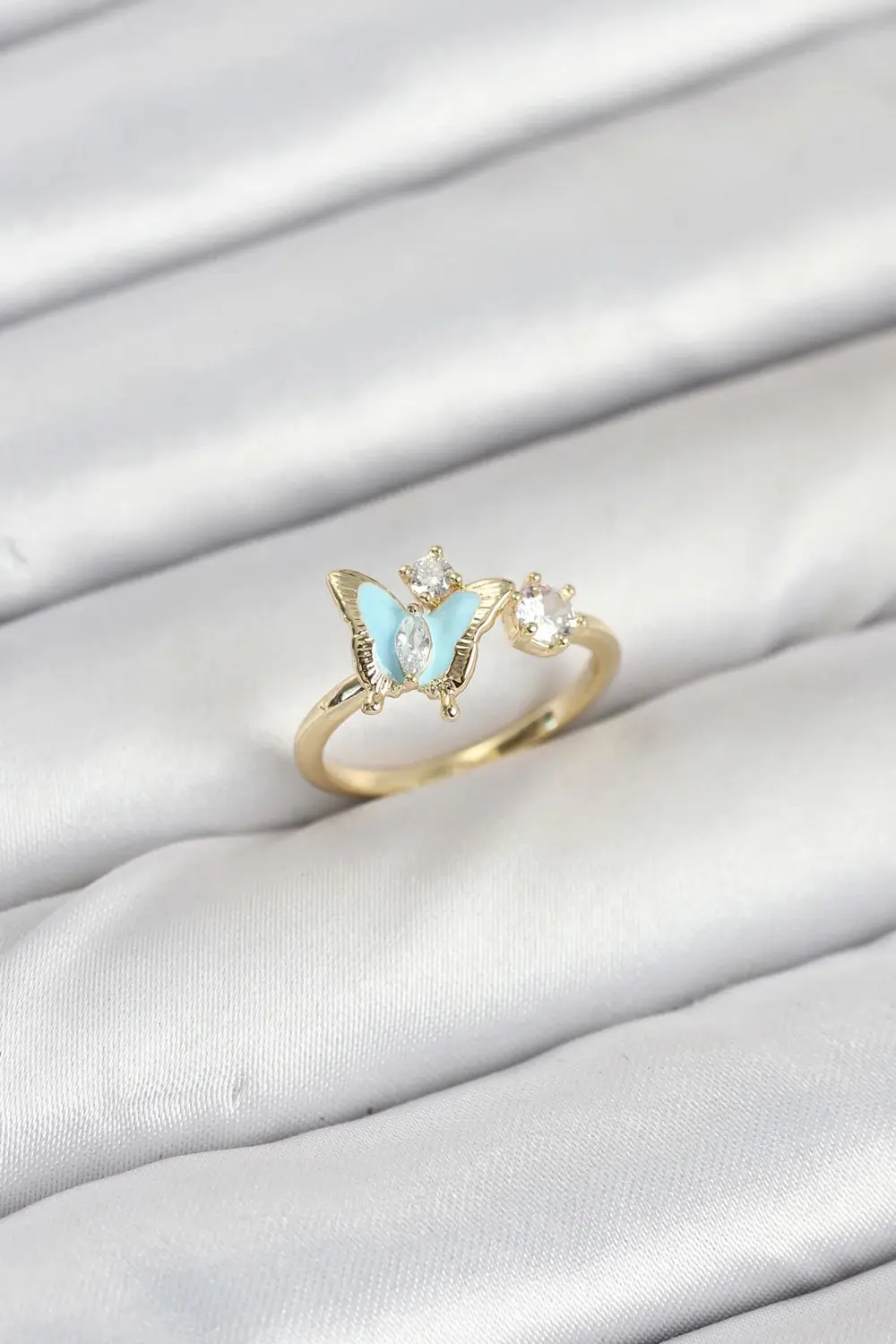 BFS Pirinç Gold Renk Kelebek Model Kadın Yüzük