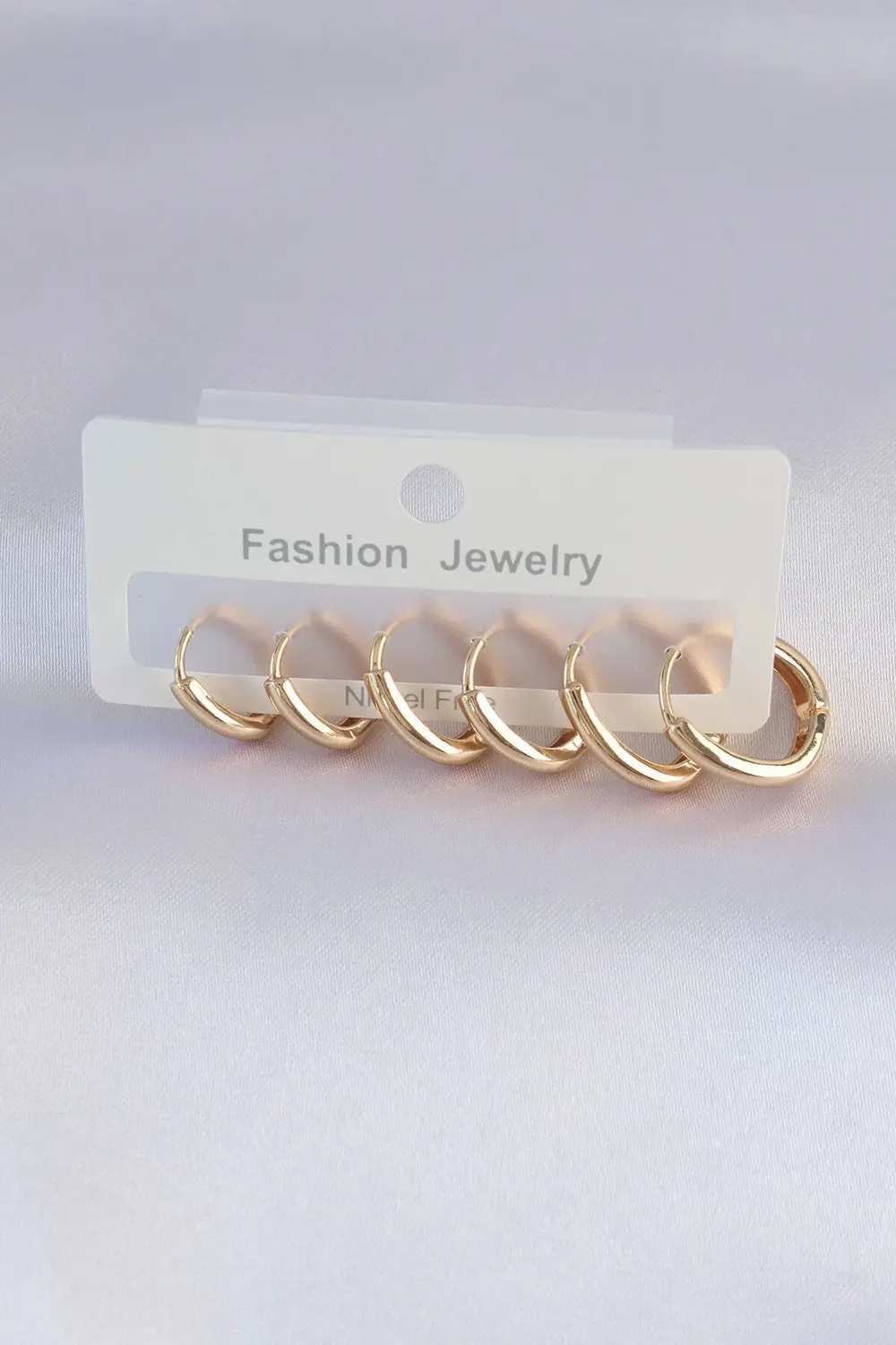 BFS Pirinç Gold Renk Oval Küpe Seti