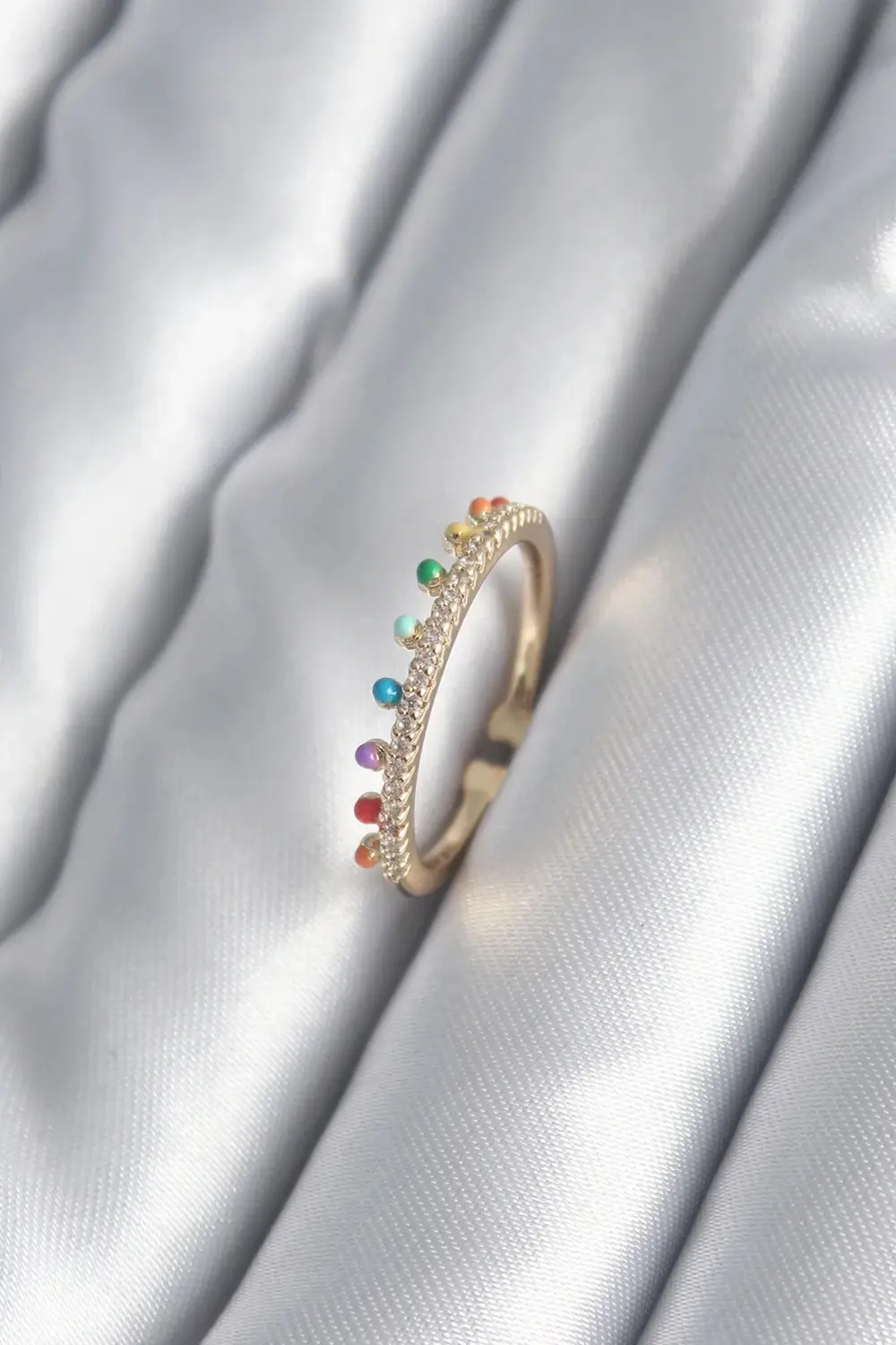 BFS Pirinç Gold Renk Zirkon Taş Detay Kadın Yüzük