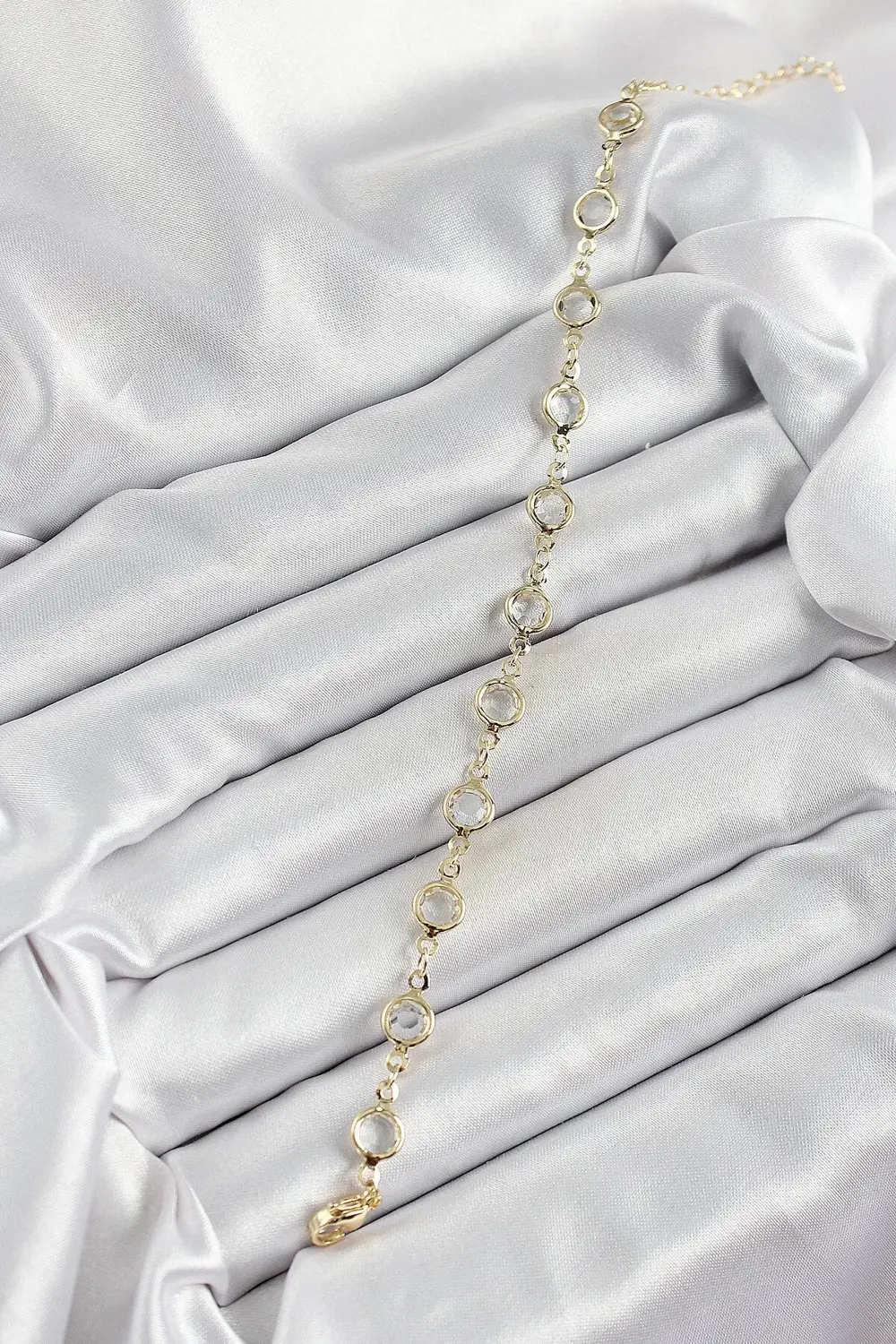 BFS Pirinç Gold Renk Zirkon Taşlı Kadın Bileklik