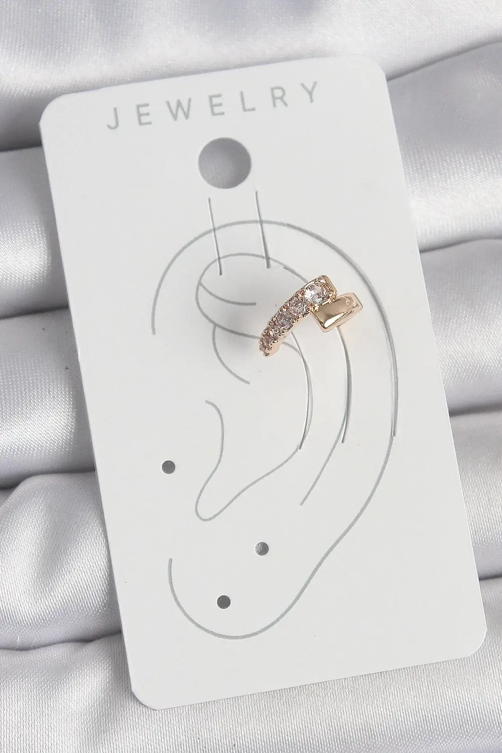 BFS Pirinç Gold Renk Zirkon Taşlı Kadın Kıkırdak Küpe