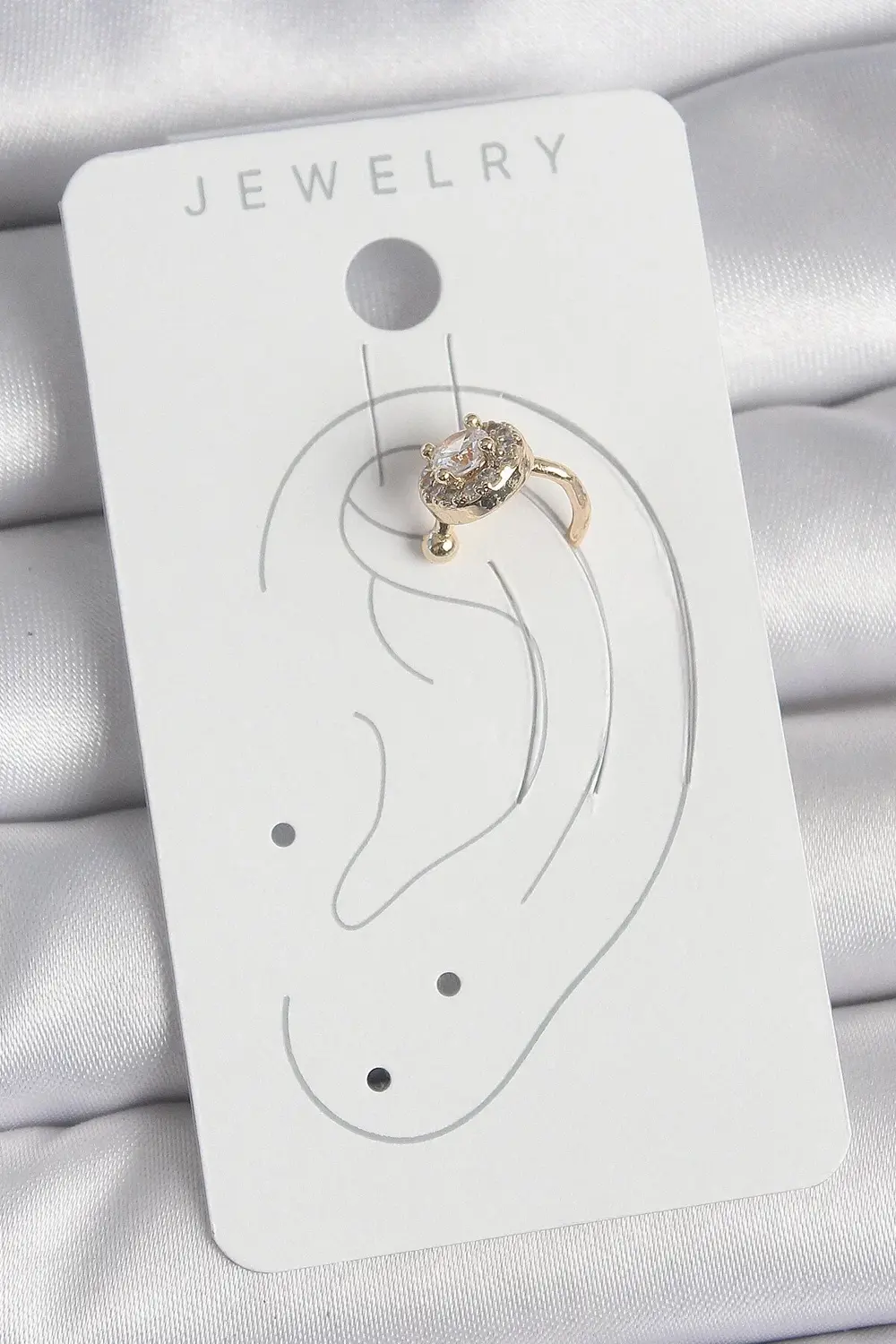 BFS Pirinç Gold Renk Zirkon Taşlı Kadın Kıkırdak Küpe