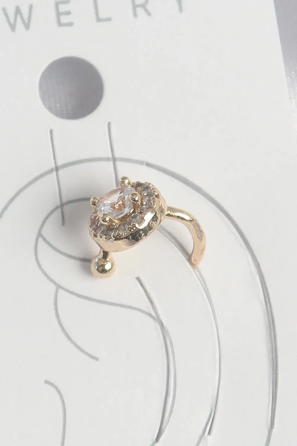 BFS Pirinç Gold Renk Zirkon Taşlı Kadın Kıkırdak Küpe