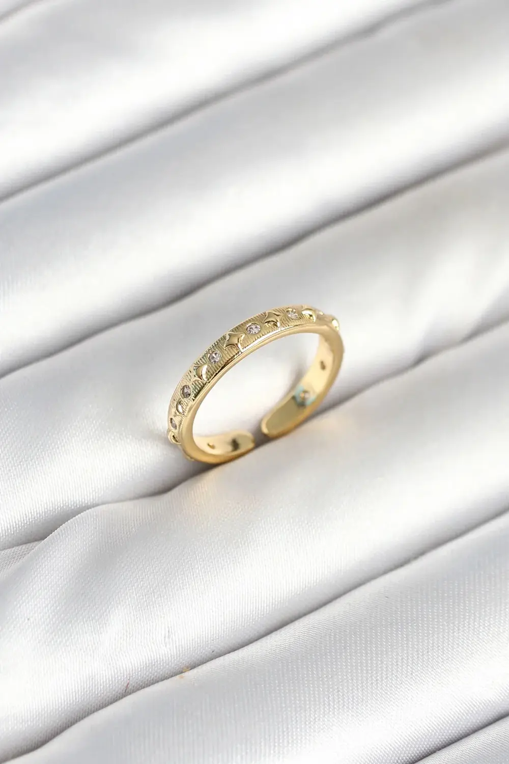 BFS Pirinç Gold Renk Zirkon Taşlı Kadın Yüzük