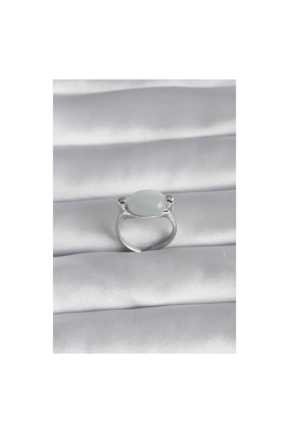 BFS Pirinç Gümüş Renk Sedefli Kadın Yüzük