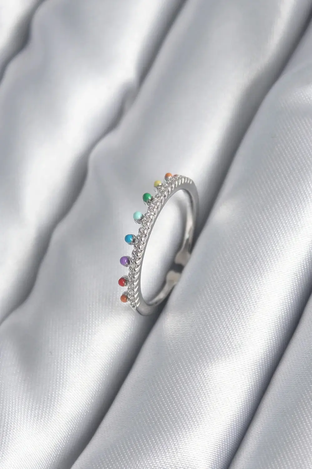 BFS Pirinç Gümüş Renk Zirkon Taş Detay Kadın Yüzük