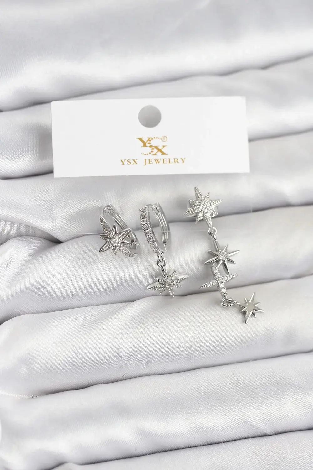 BFS Pirinç Gümüş Renk Zirkon Taşlı Kutup Yıldızı Model YSX Trio K