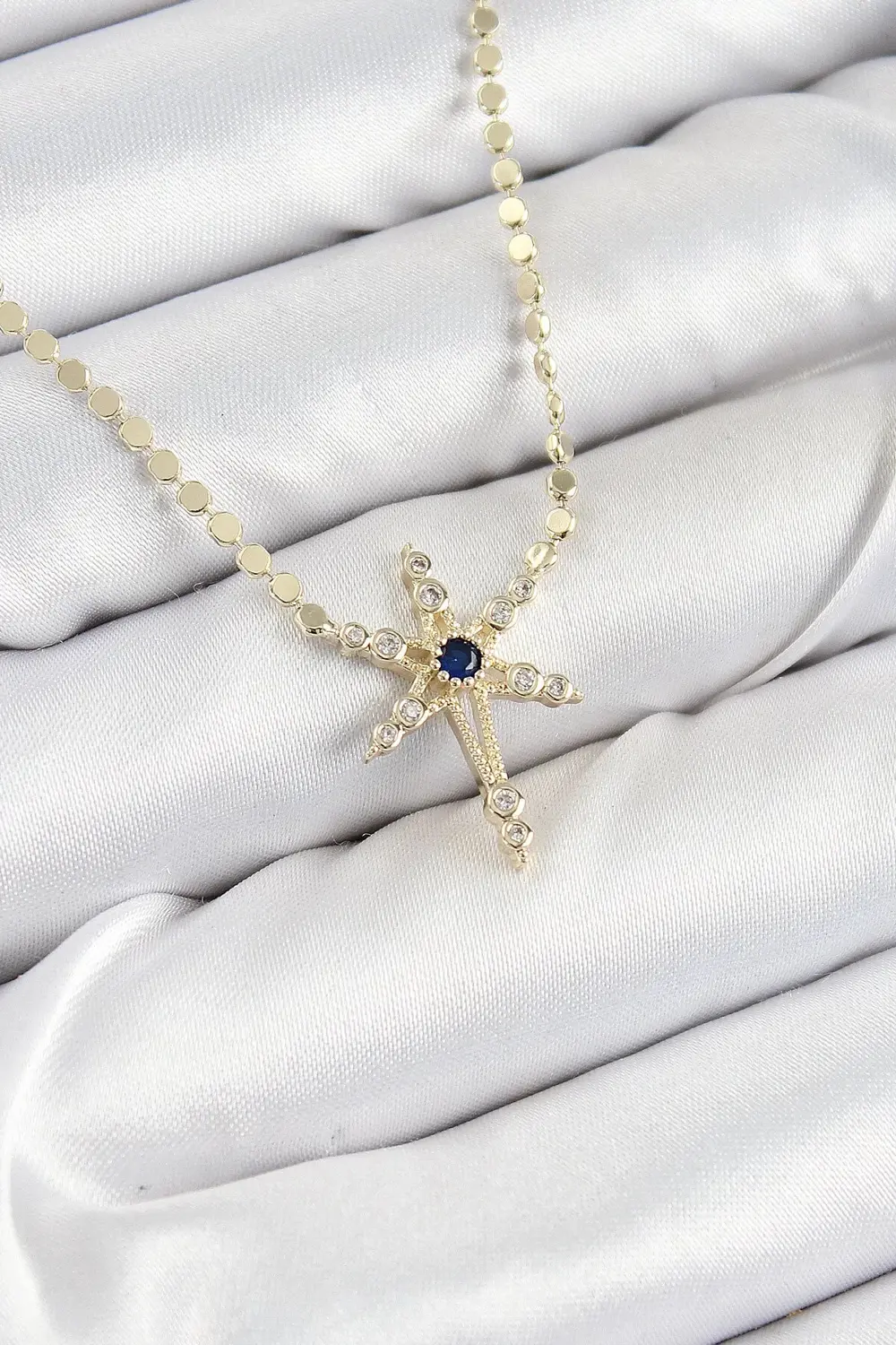 BFS Pirinç Zirkon Taşlı Kutup Yıldızı Model Ezme Zincir Gold Renk