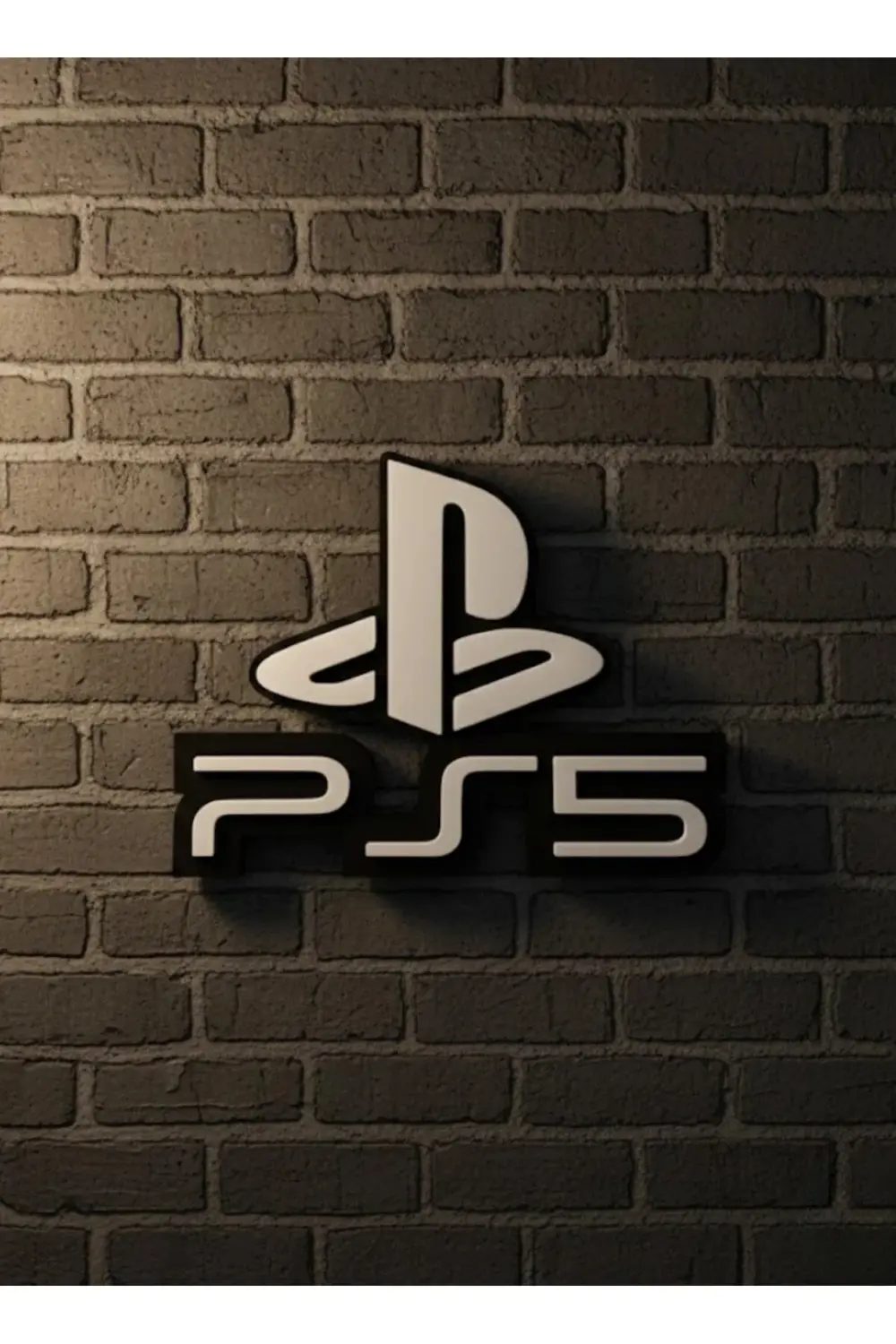 BFS PlayStation 5 Logo Duvar Dekoru Minimal Tasarım 16×12 cm