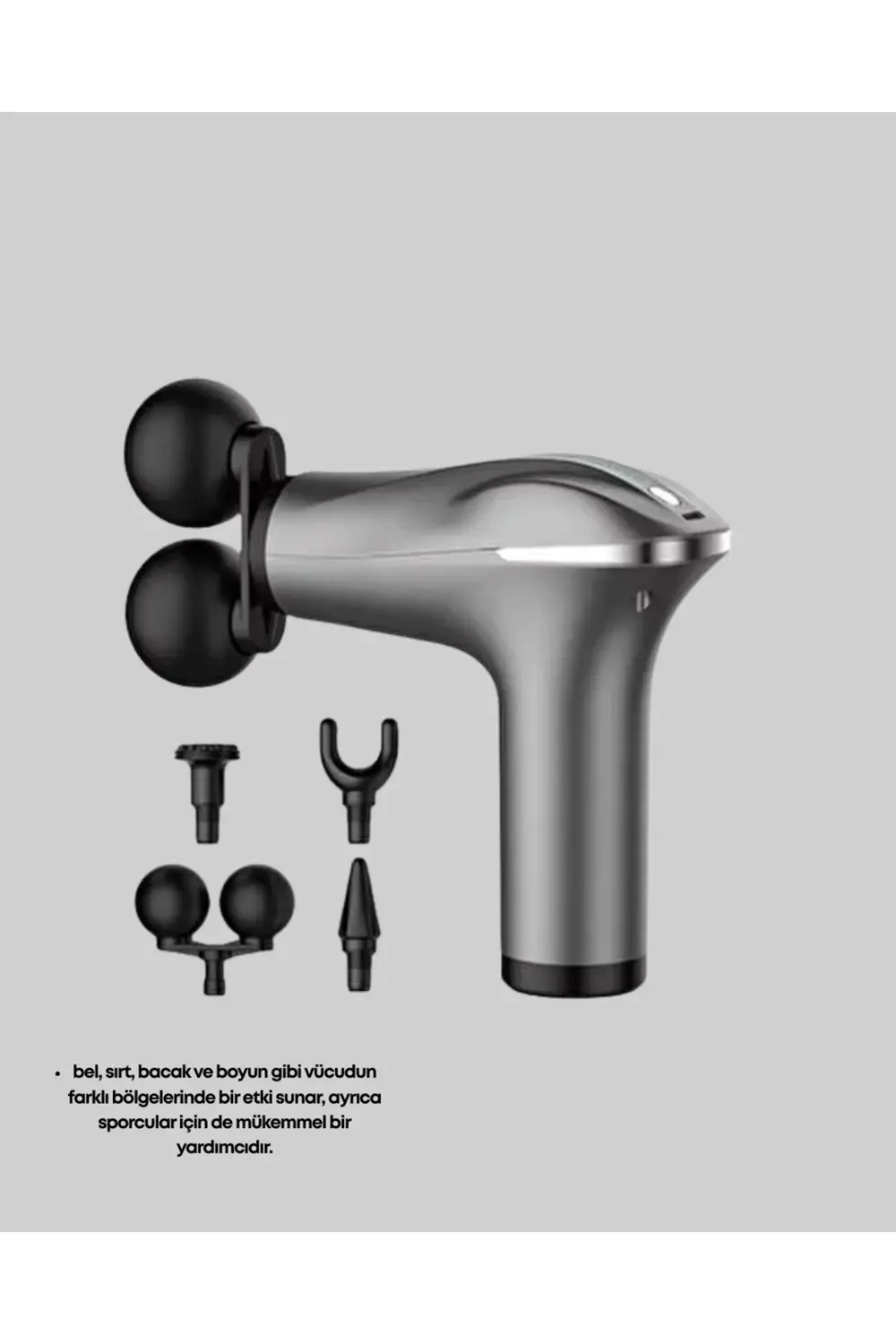 BFS Portatif Şarjlı Masaj Tabancası 4 Başlık Derin Doku Masaj Ale