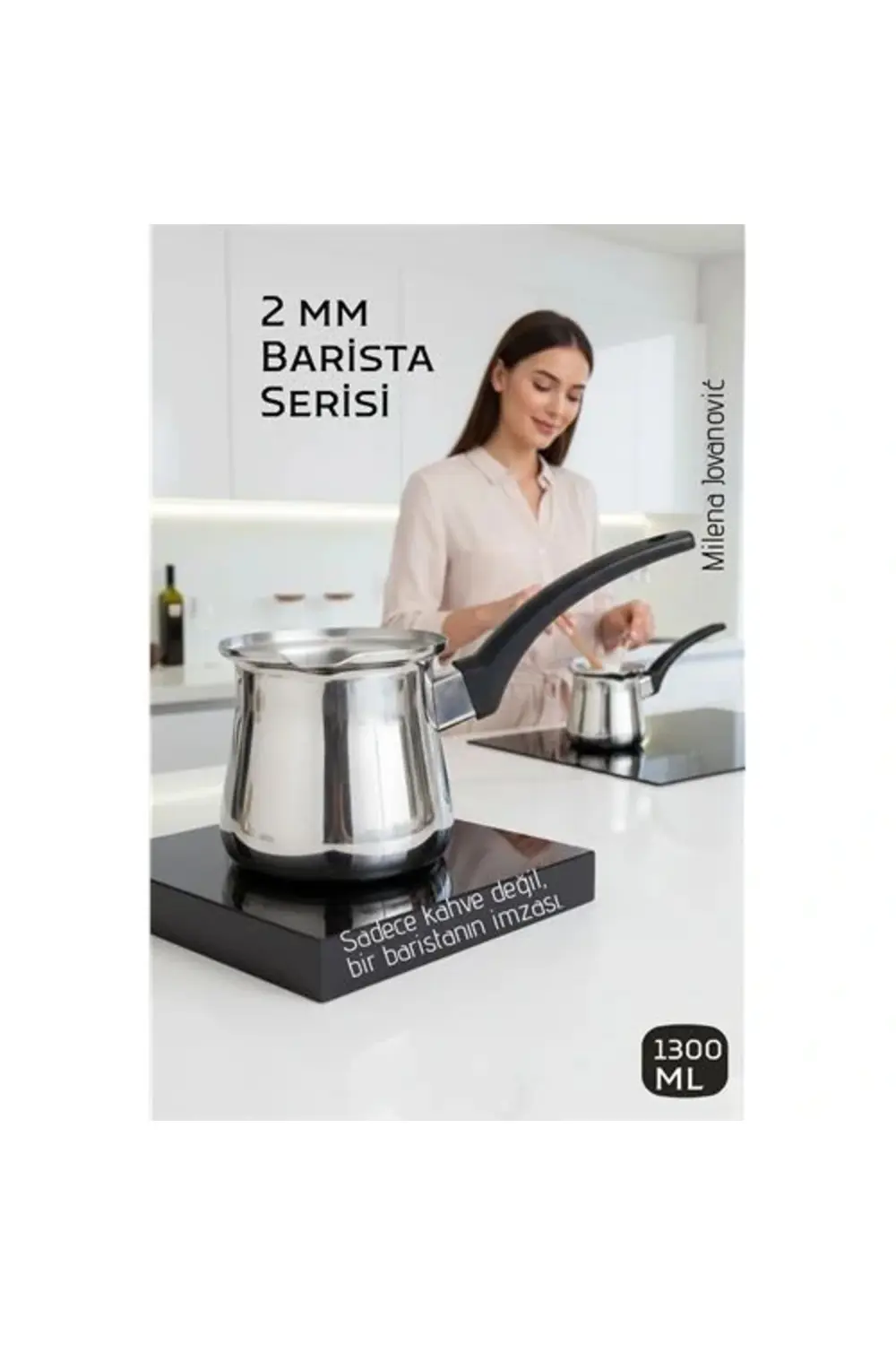 BFS Premium 304 Paslanmaz Çelik Cezve 1290 ml Profesyonel Barista
