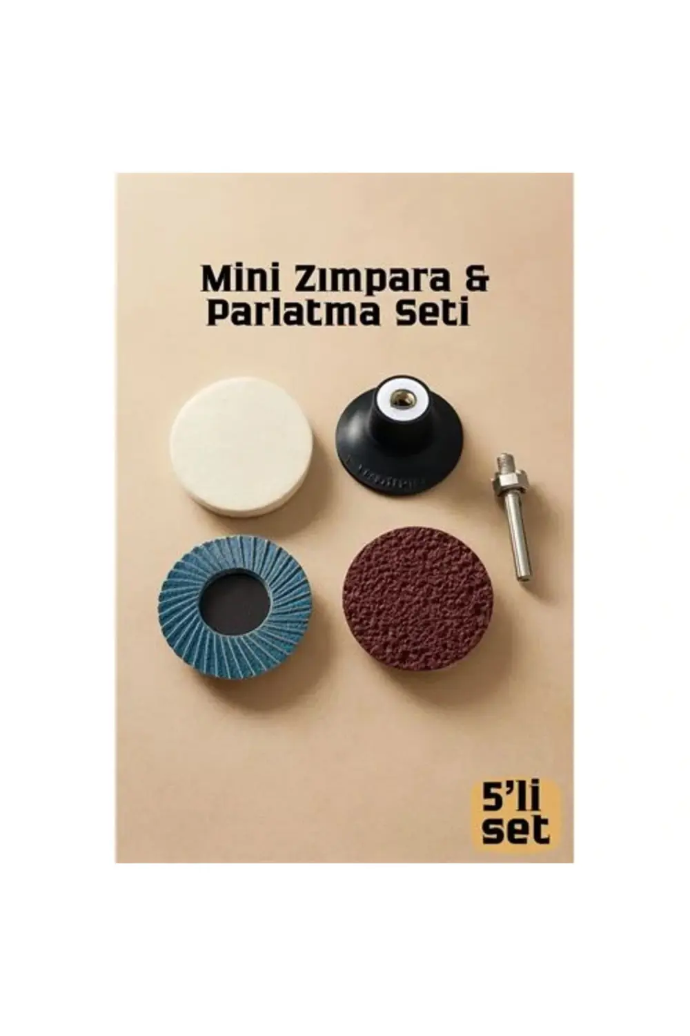 BFS Profesyonel 50mm Mini Zımpara & Parlatma Seti: Keçe, Flap Dis