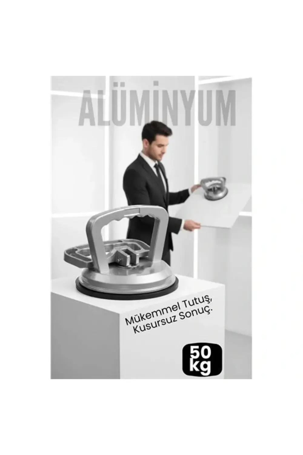 BFS Profesyonel Alüminyum 50 KG Kilitli Vantuzlu Ağır Cam Seramik