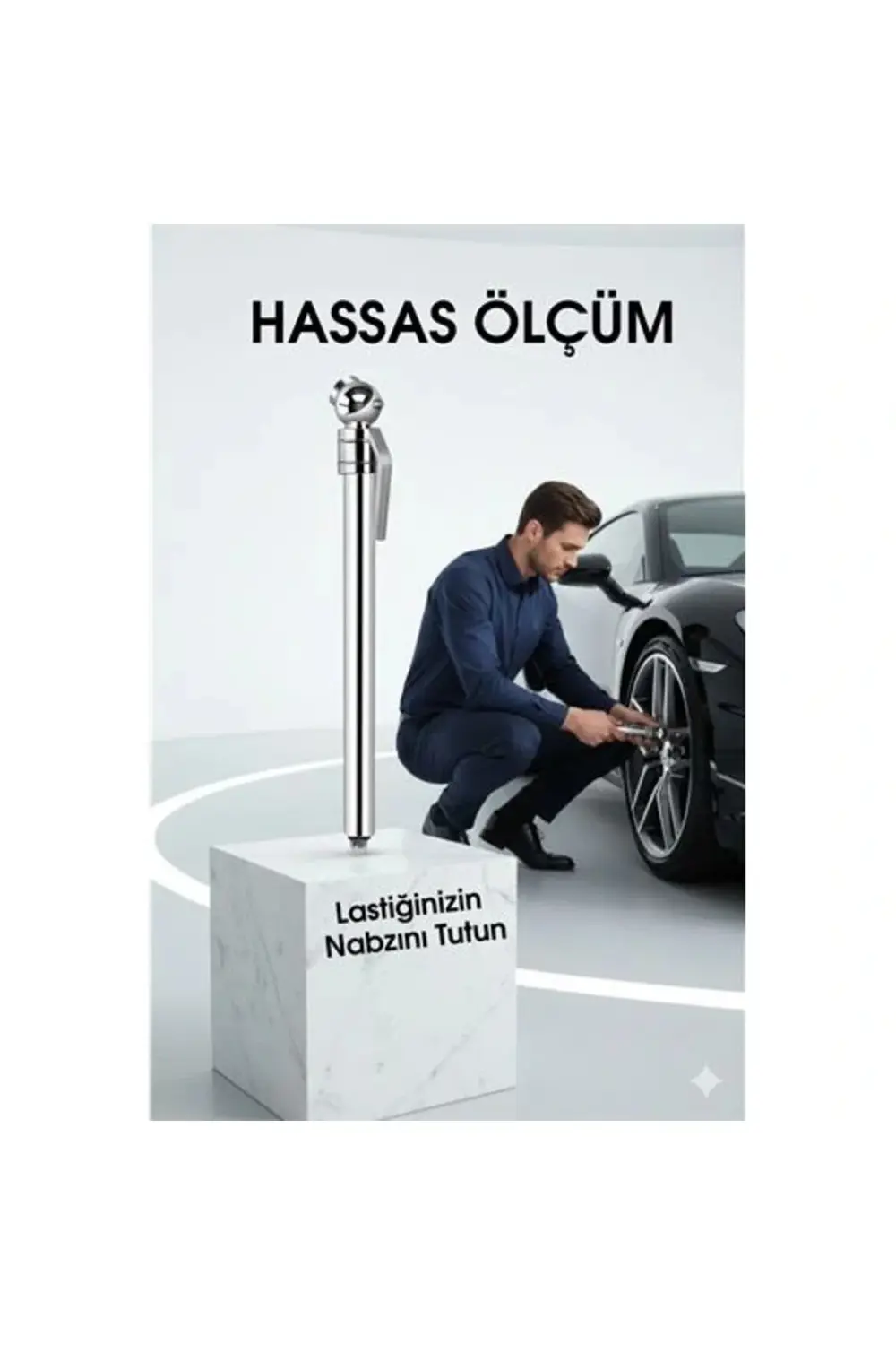 BFS Profesyonel Kalem Tipi Lastik Basınç Ölçer Çift Skala PSI/bar