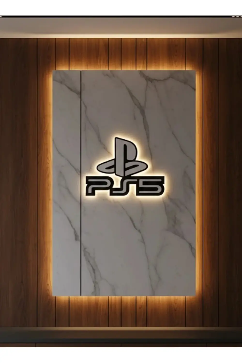BFS PS5 Logo Dekoratif Duvar Süsü Oyun Odası ve Salon Uyumu