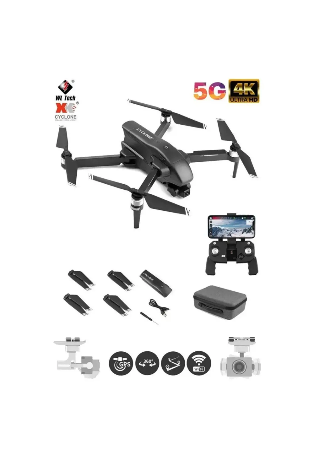 BFS Q868 Wltoys Drone 3 Km Menzil 4K Full HD -Gepettoys