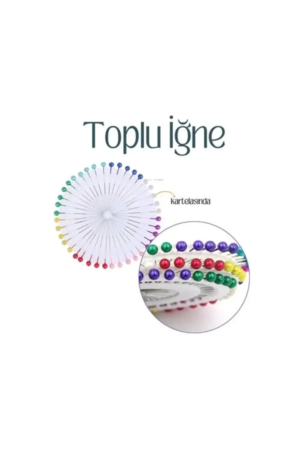 BFS Renkli Başlı Toplu İğne 40 Adet