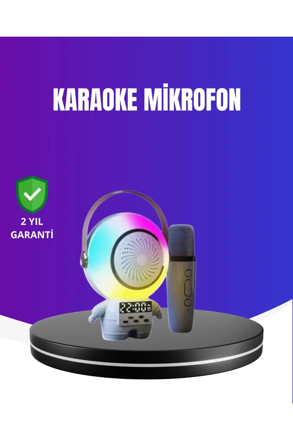 BFS RGB Işıklı Astronot Bluetooth Hoparlör Karaoke Mikrofonlu