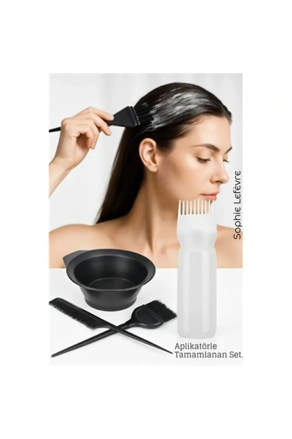 BFS Saç Boyama Seti 3’lü ve Saç Boyası Eşit Dağıtım Şişesi Tarak,
