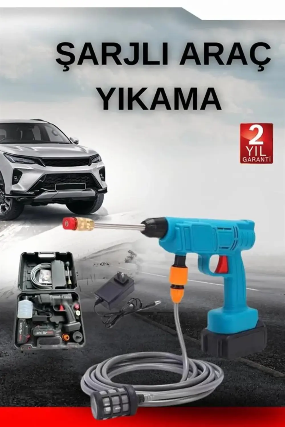 BFS Şarjlı Oto Yıkama, Bahçe Sulama Tabancası Makinesi Yüksek Bas