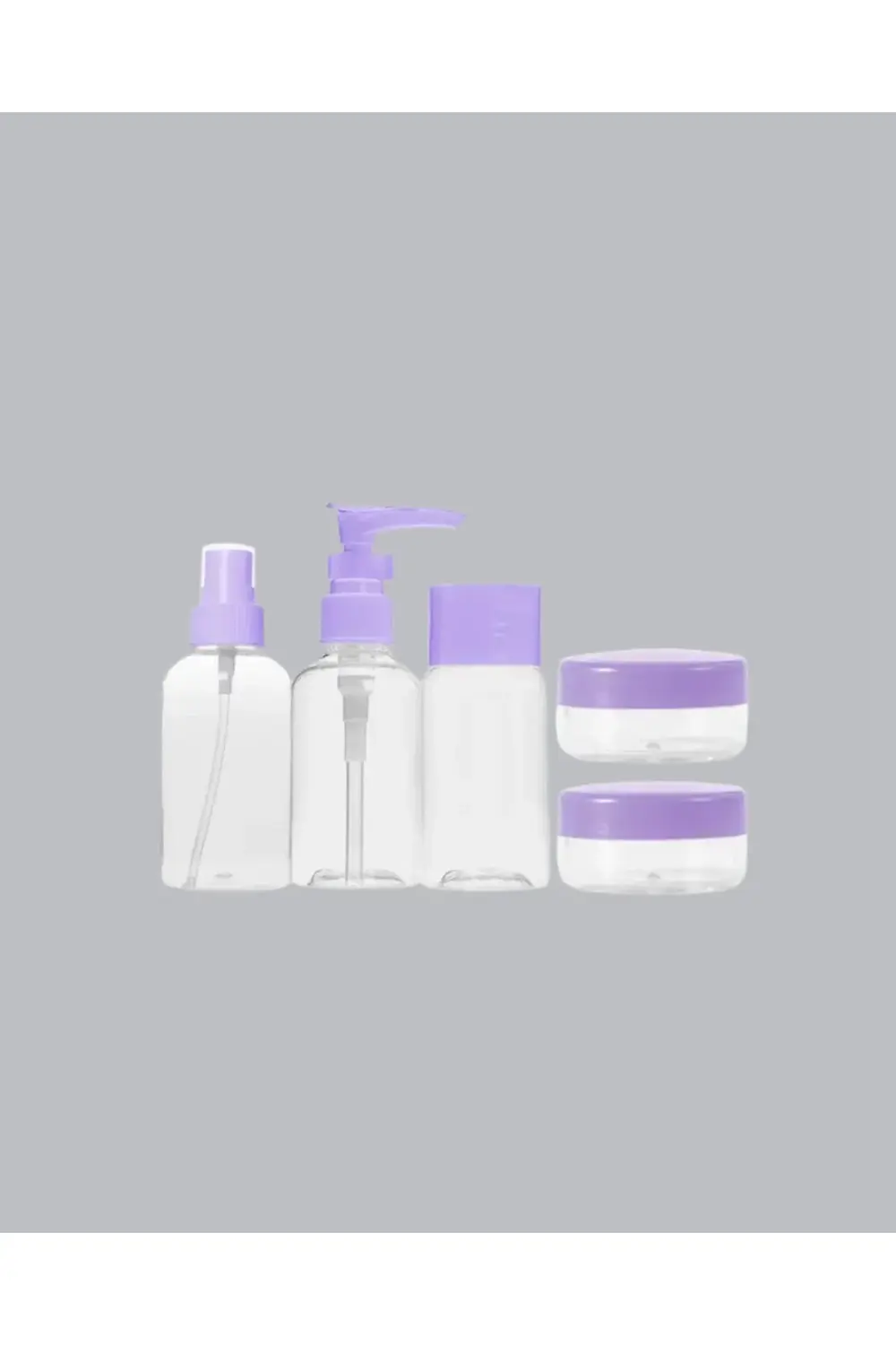 BFS Seyahat Banyo Seti 5 Parça Şeffaf Taşıma Çantalı 30 ml