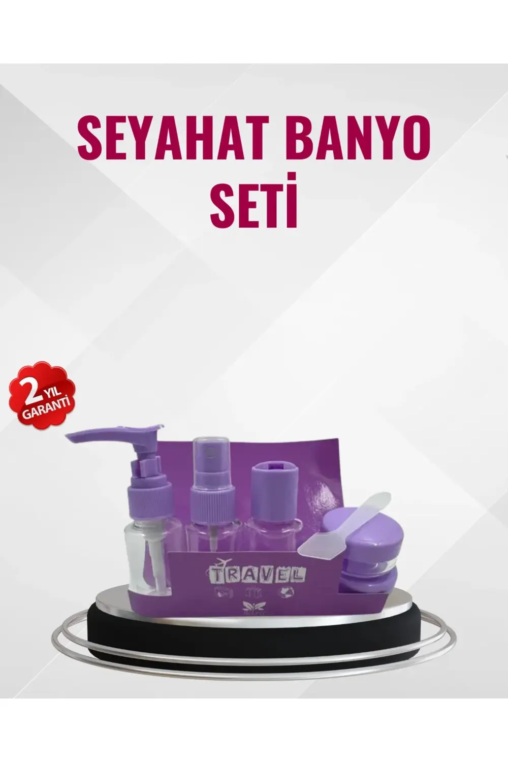 BFS Seyahat Boy Banyo Seti 5’li Mini Şişe ve Krem Kutusu Çantalı