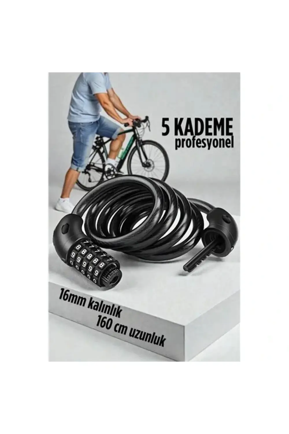 BFS Şifreli Bisiklet Kilidi 16 mm Kalınlık 160 cm Scooter Motosik