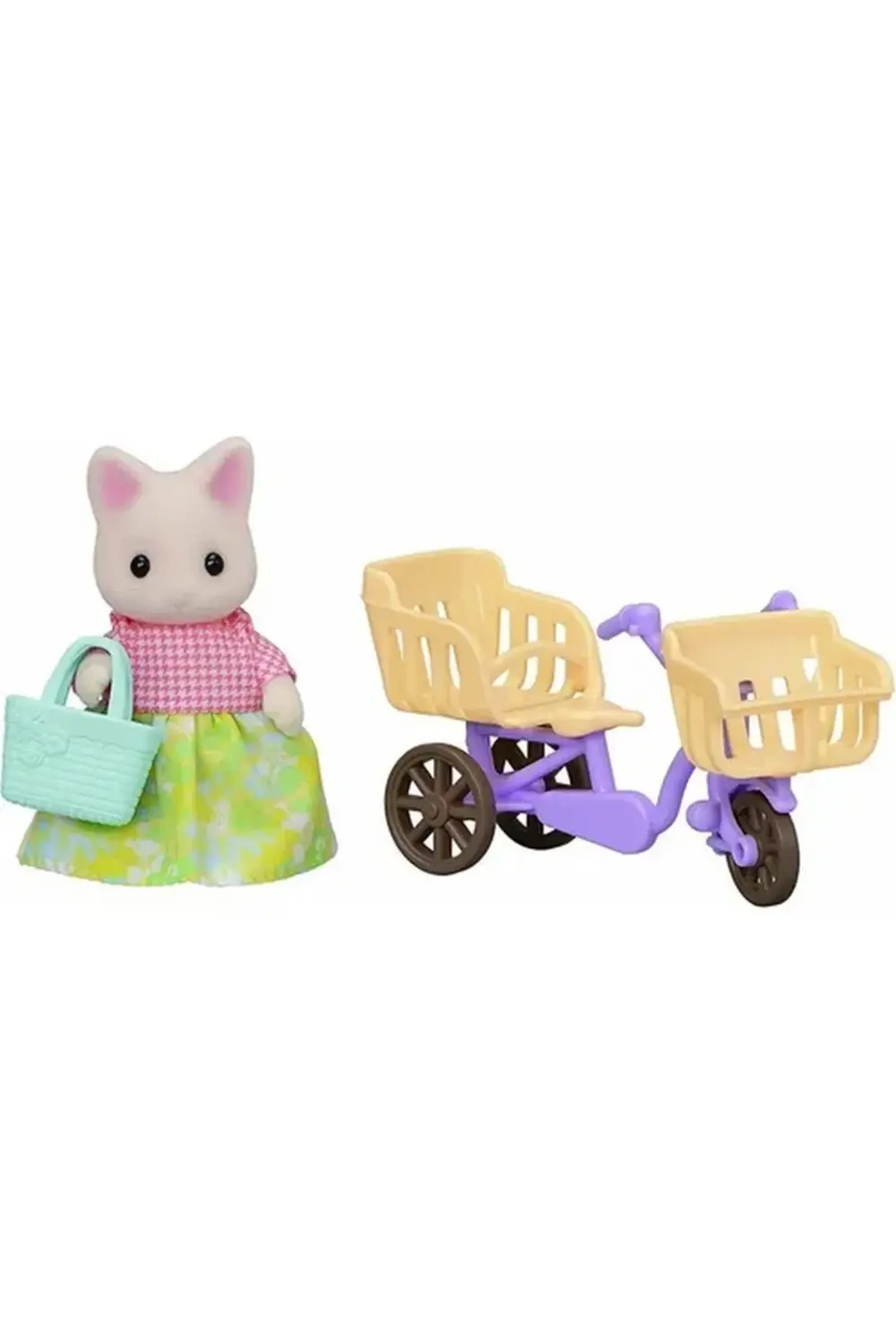 BFS Sylvanian Families Çiçekli Kedi Anne ve Bisiklet