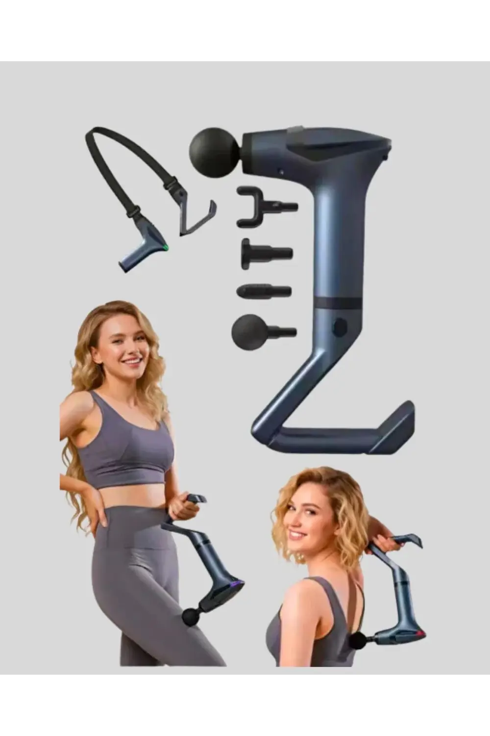 BFS Taşınabilir 3in1 Masaj Aleti Şarjlı Titreşimli Esneme Bantlı