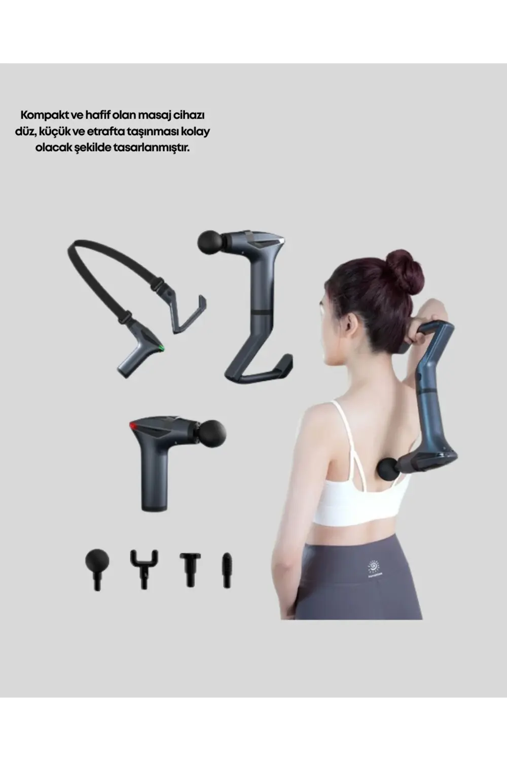 BFS Taşınabilir 3in1 Masaj Aleti Şarjlı Titreşimli Esneme Bantlı