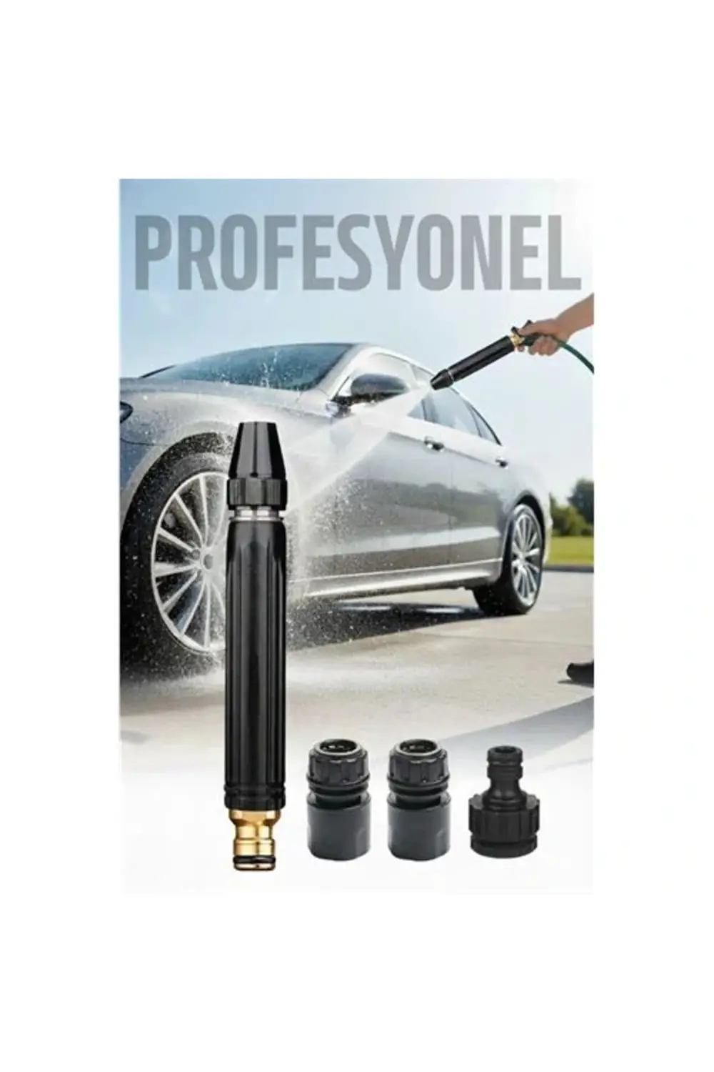 BFS Tazyik Arttıran Oto Yıkama Hortum Başlığı Seti | Basınçı Oto