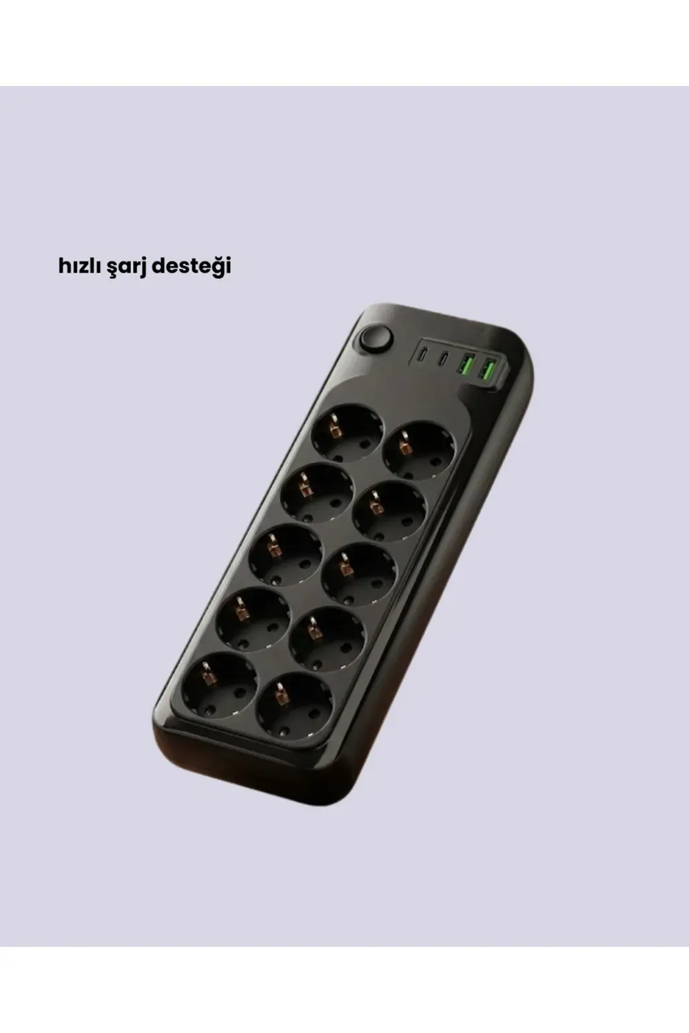 BFS Termal Koruma Sistemli USB Type-C 10’lu Grup Priz 2m 2500W Gü
