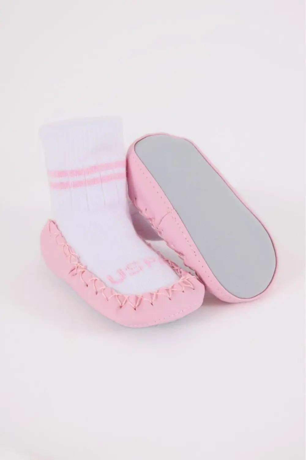 BFS U.S. Polo n Çarık Çorap USB2800 Beyaz-Pembe