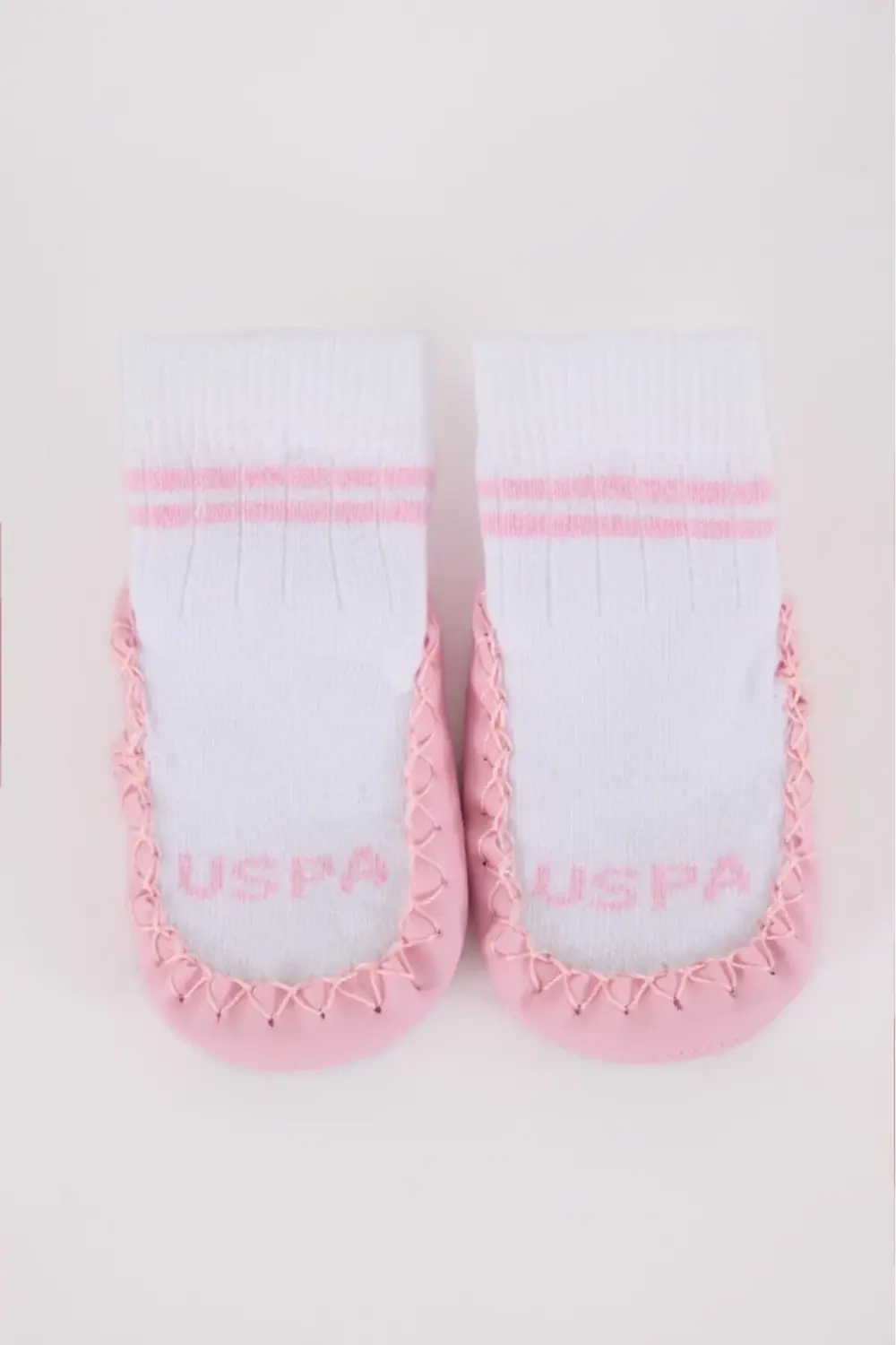 BFS U.S. Polo n Çarık Çorap USB2800 Beyaz-Pembe