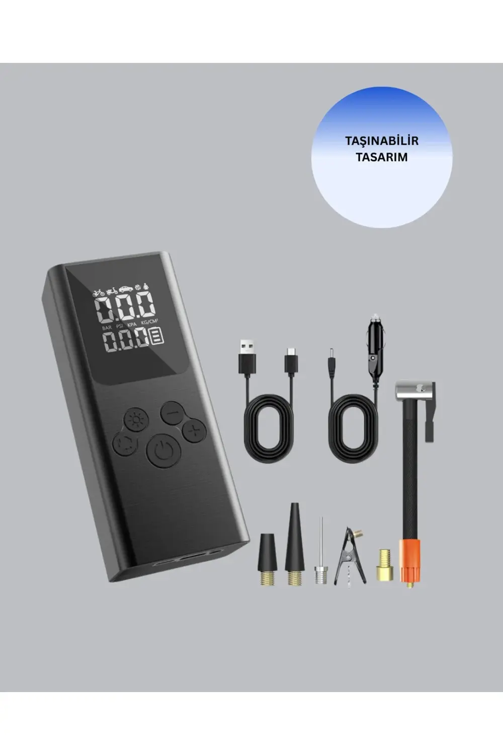 BFS USB Şarjlı Taşınabilir Hava Kompresörü Dijital Ekranlı