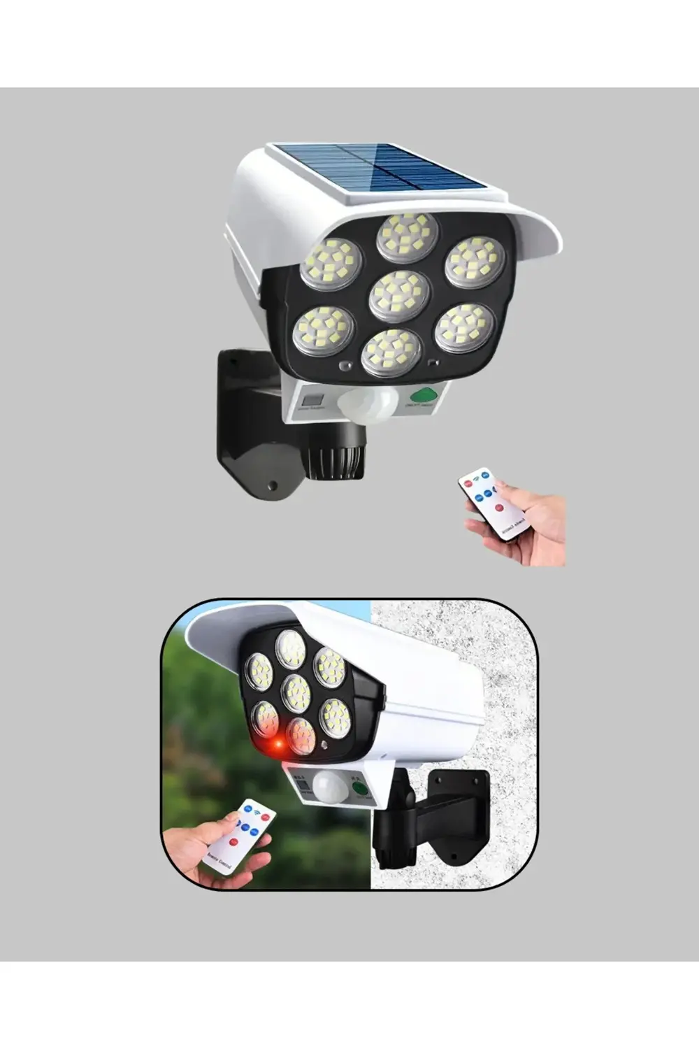 BFS Uzaktan Kumandalı Güneş Enerjili LED Güvenlik Lambası Kamera