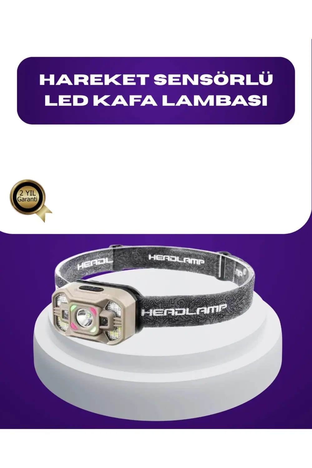 BFS Wave Sensörlü LED Kafa Lambası Şarjlı Ayarlanabilir Işık