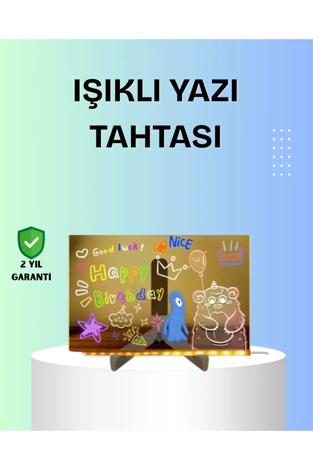 BFS Yaratıcı Çizim ve Mesajlar İçin LED Işıklı Renkli Tahta