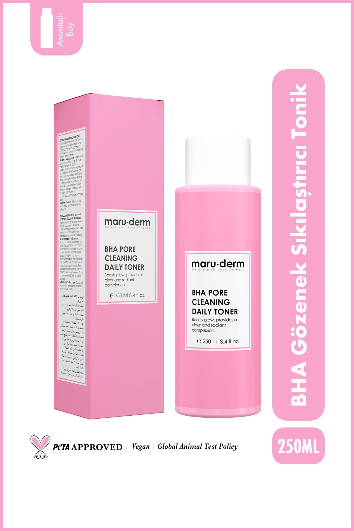 Bha Tonik | Gözenek Sıkılaştırıcı, Siyah Nokta Karşıtı 250 ML