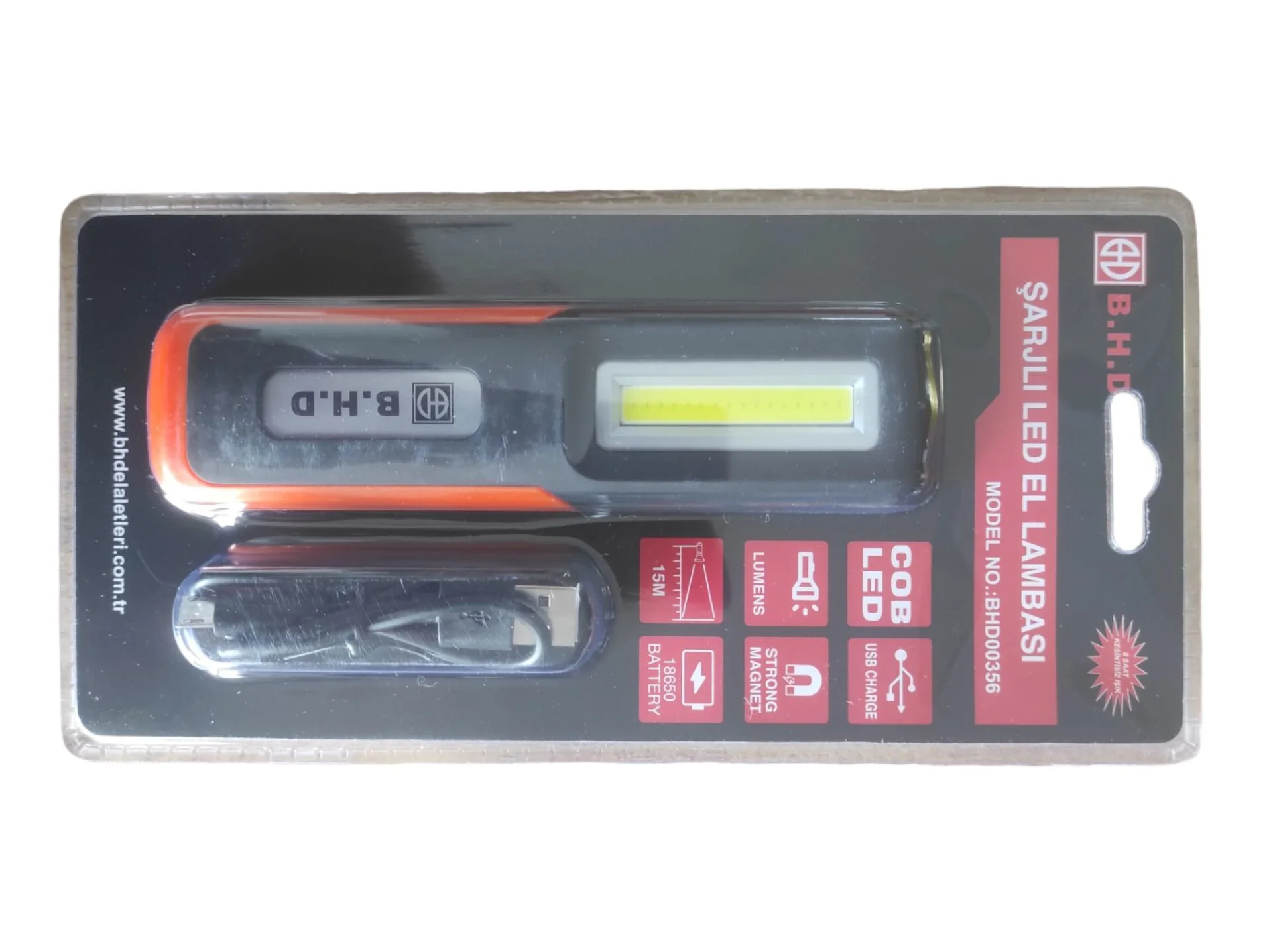 BHD00356   B.H.D Cob Led Şarjlı El Lambası - Küçük
