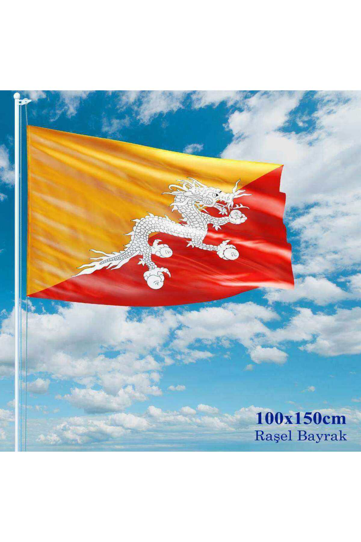 Bhutan Bayrağı - 100x150 cm (1 metre x 1,5 metre) - Raşel Kumaş