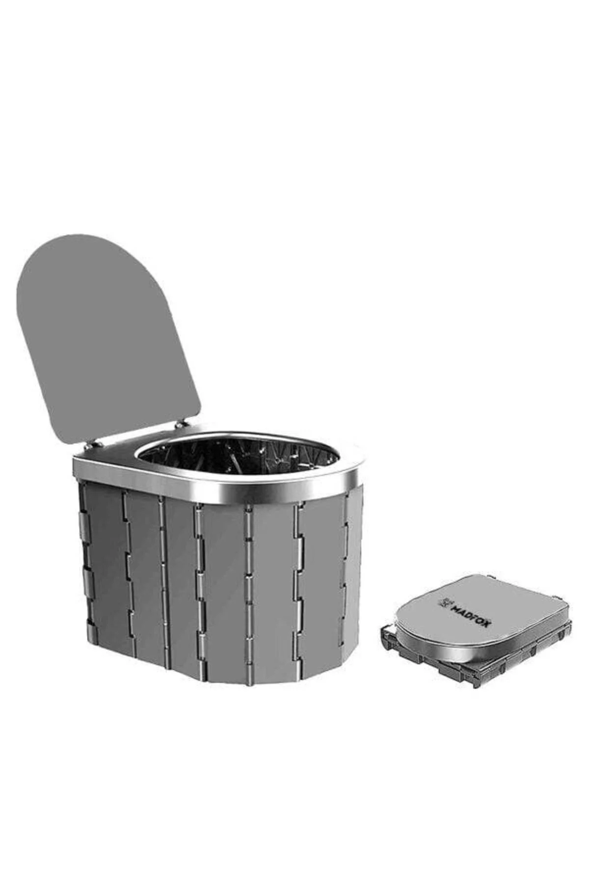 Bi-Pot Katlanır Portatif Kamp Tuvaleti [WC] Gri