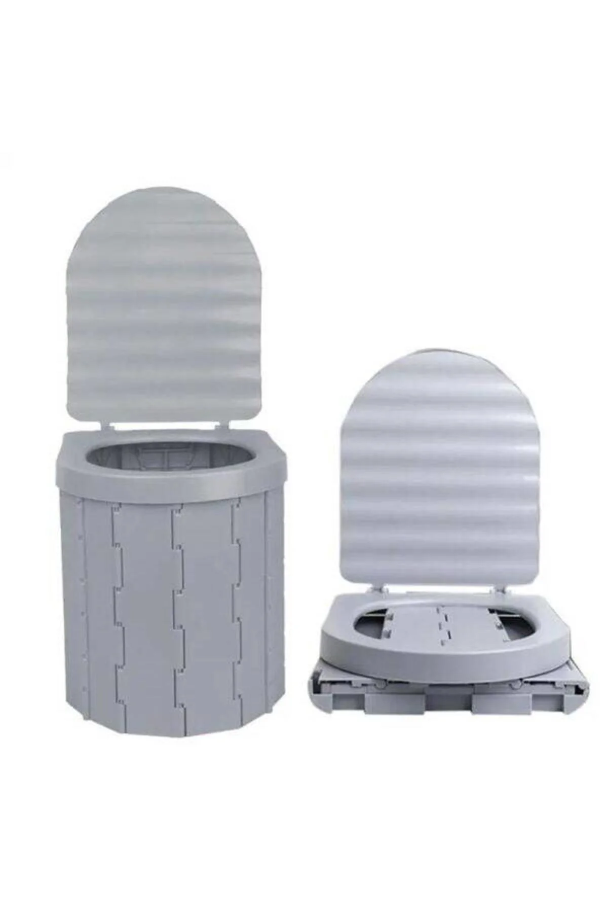 Bi-Pot Katlanır Portatif Kamp Tuvaleti [WC] Gri