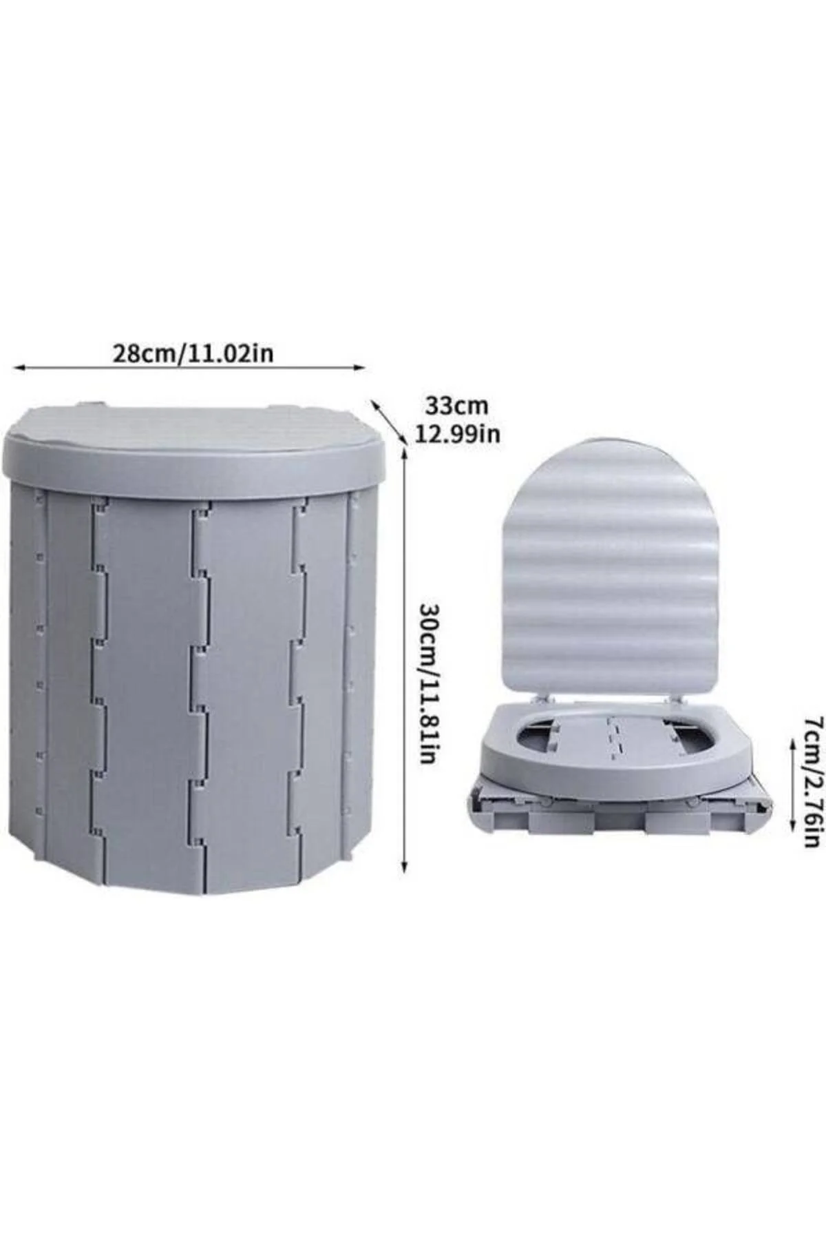 Bi-Pot Katlanır Portatif Kamp Tuvaleti [WC] Gri