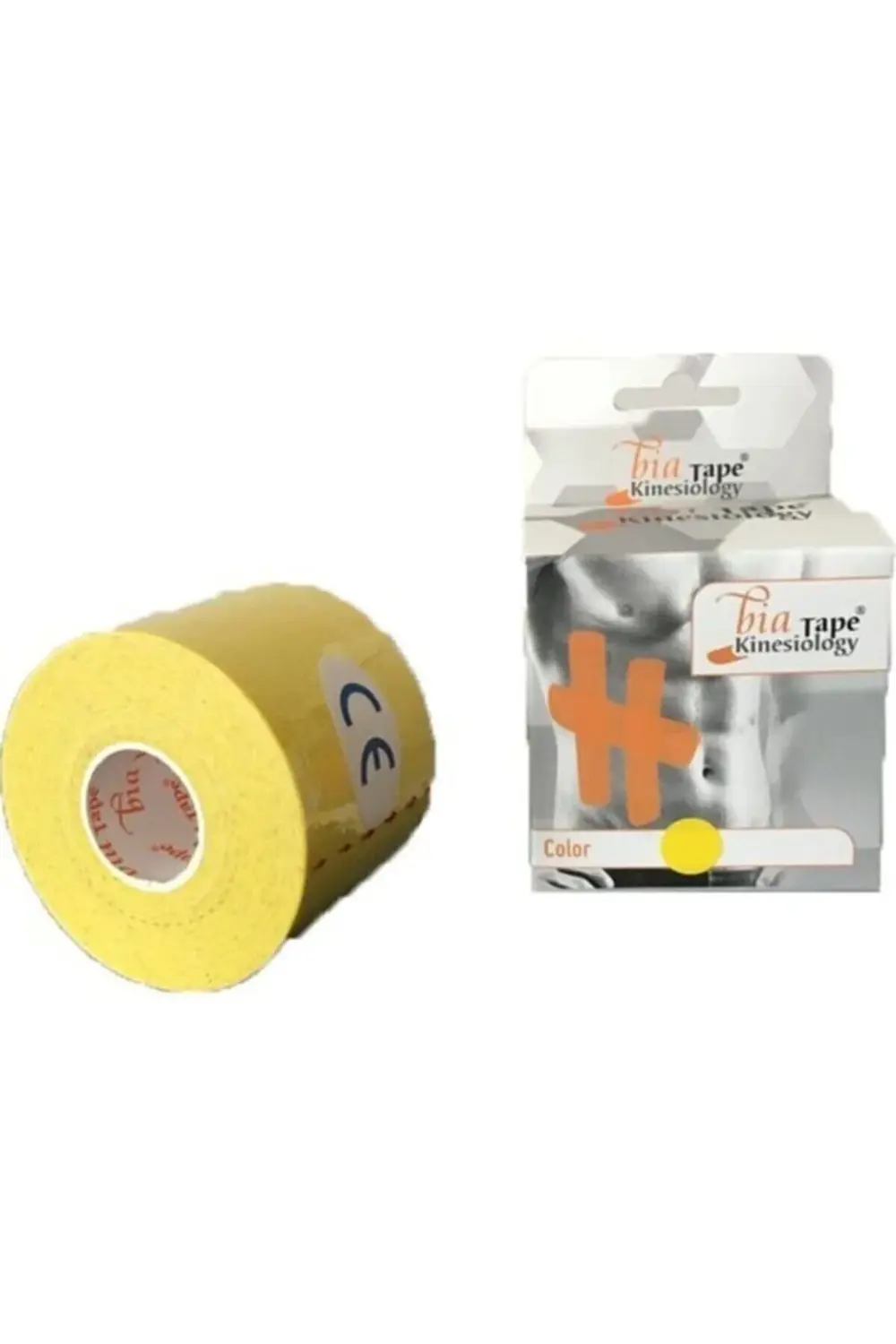 Bia Tape Kinesio 5 Cm X 5 M - Sarı Rengi Sporcu Ağrı Bandı 12'li