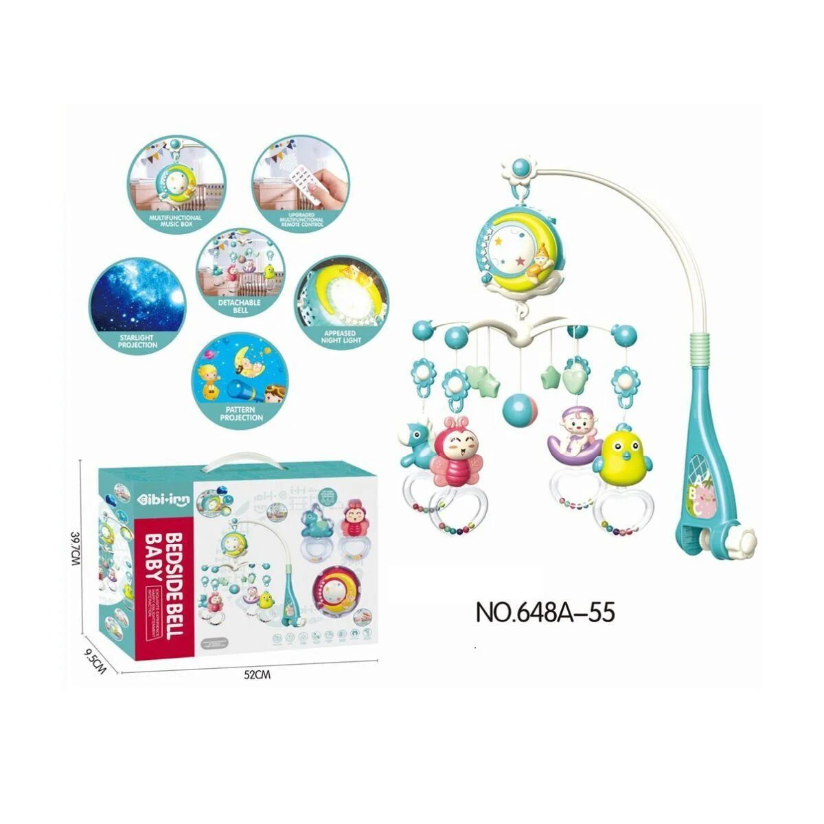 BIB-648A-55 -Vardem Işıklı Müzikli Kumandalı Mi Bebek Dönencesi Fiyatı, Yorumları ve Özellikleri