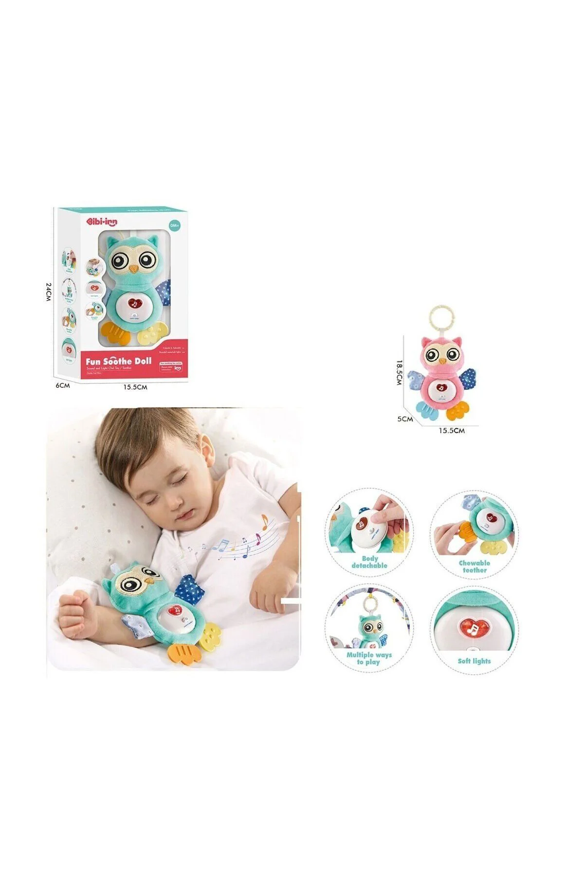 BIB6008 -Vardem Işıklı Ve Sesli Bebek Baykuşu